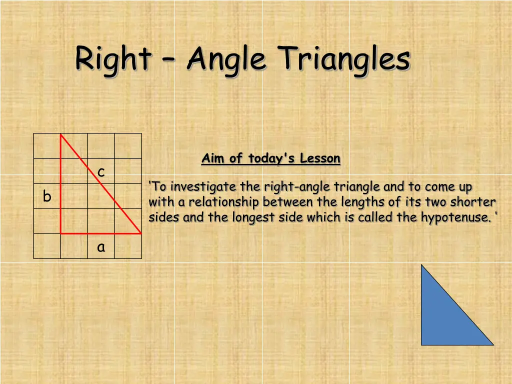 right angle triangles