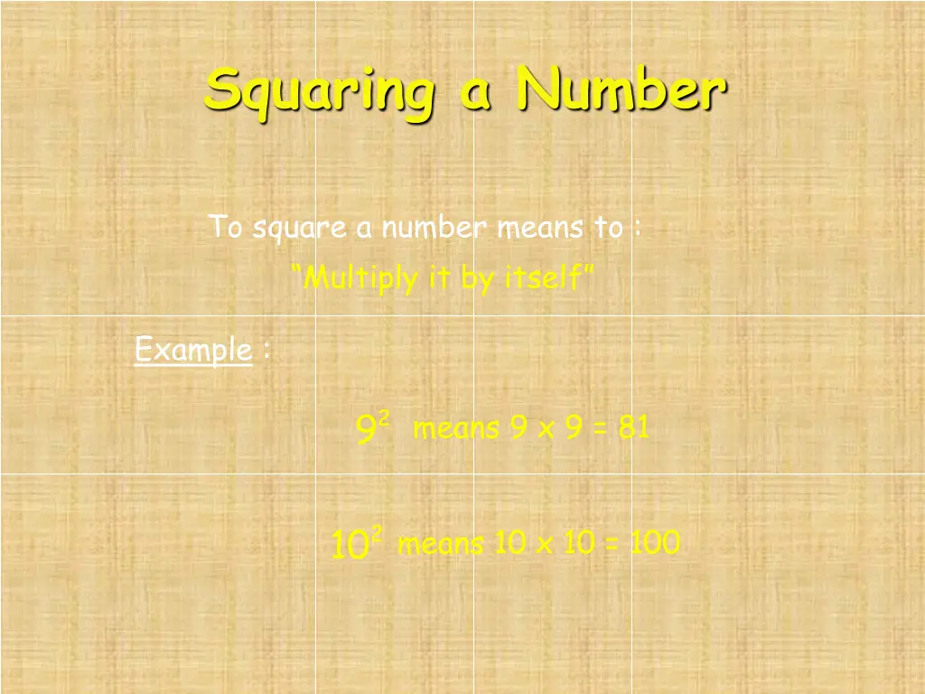 squaring a number 1