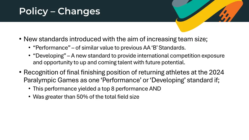 policy changes