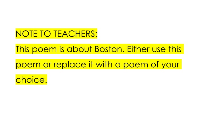 note to teachers
