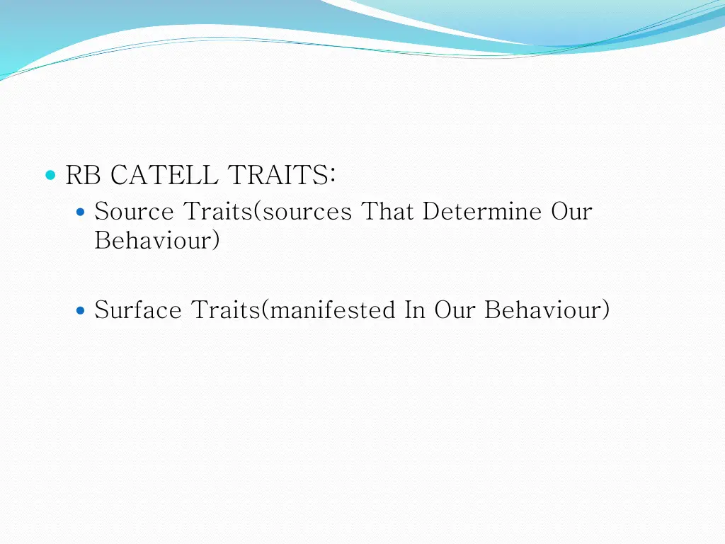 rb catell traits source traits sources that