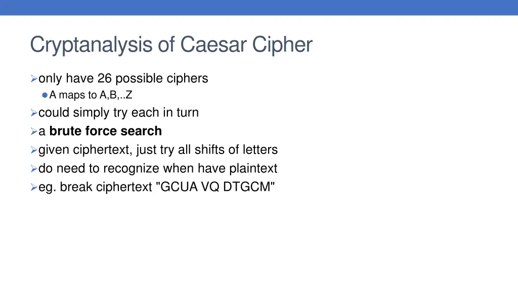 cryptanalysis of caesar cipher