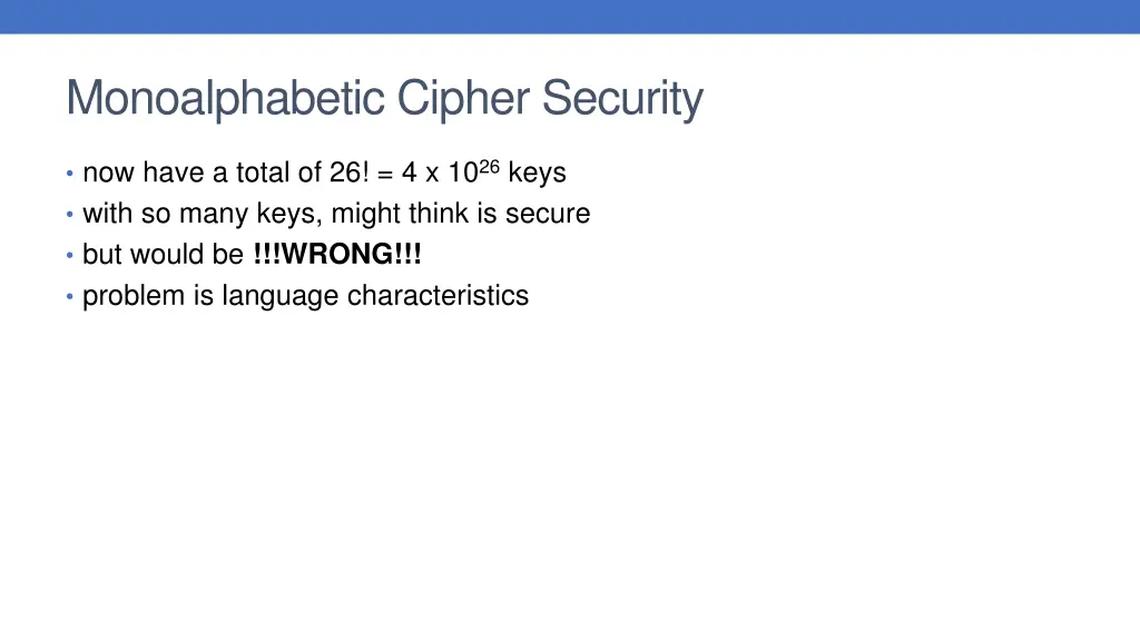 monoalphabetic cipher security