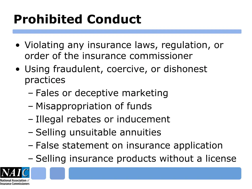 prohibited conduct
