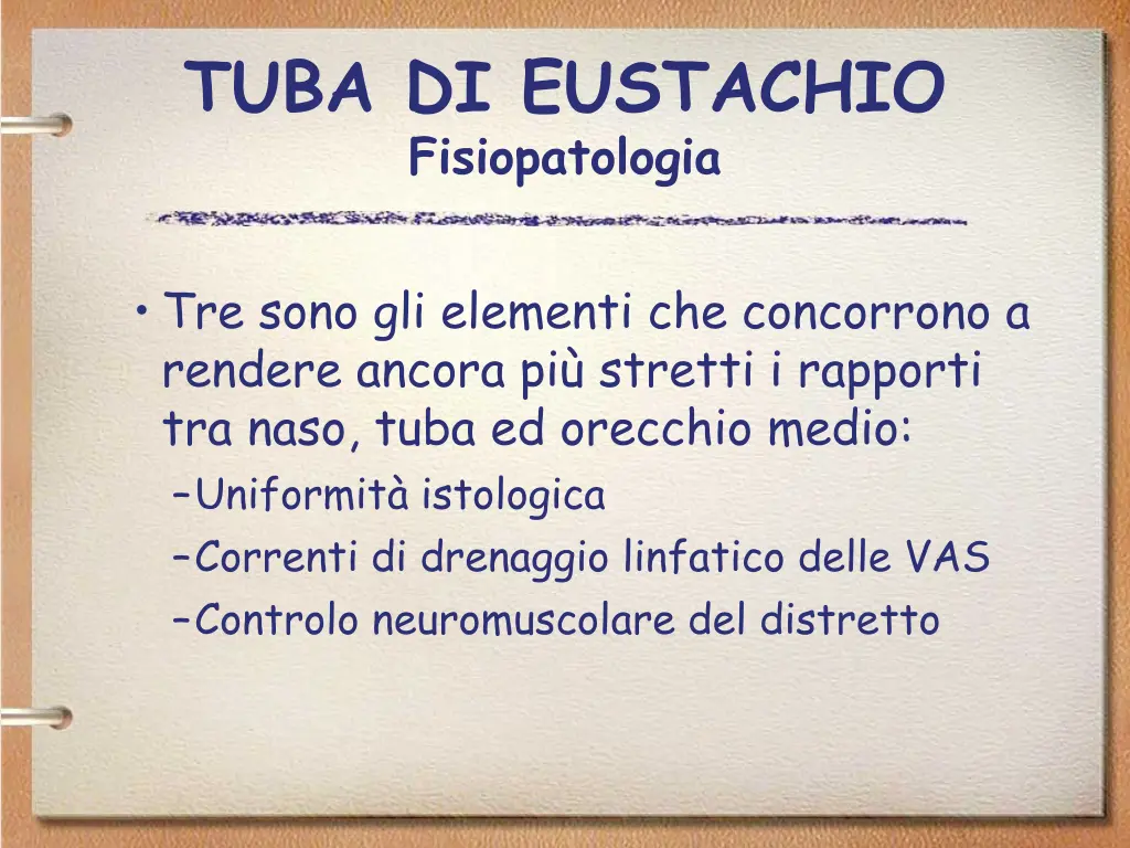 tuba di eustachio fisiopatologia