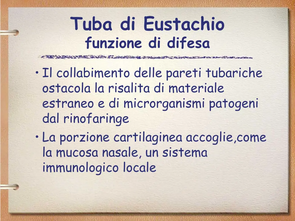 tuba di eustachio funzione di difesa