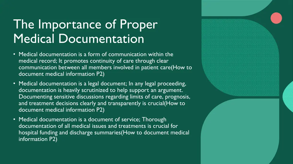 the importance of proper medical documentation