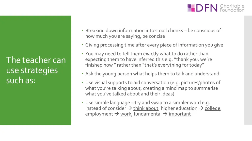 breaking down information into small chunks