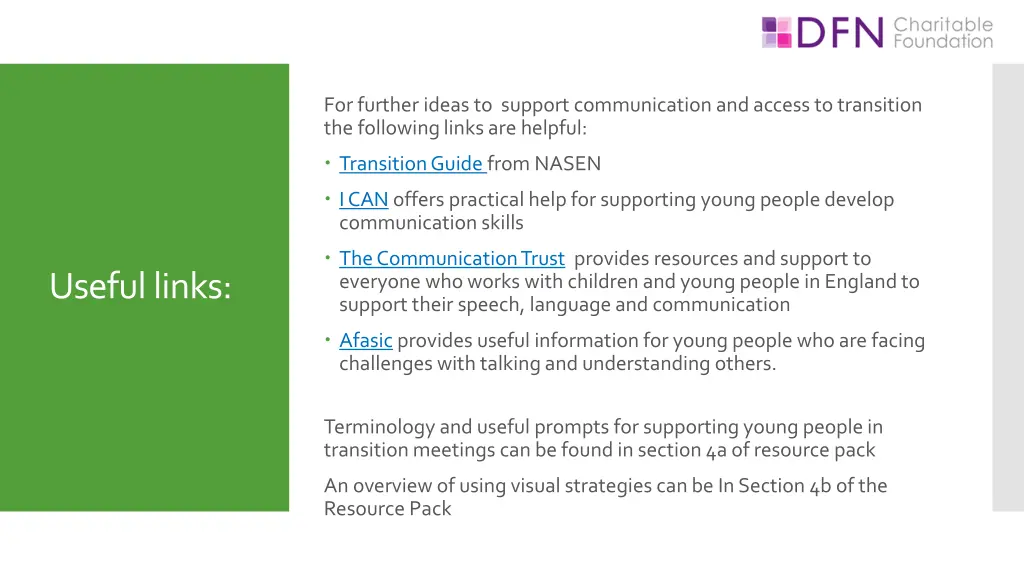 for further ideas to support communication
