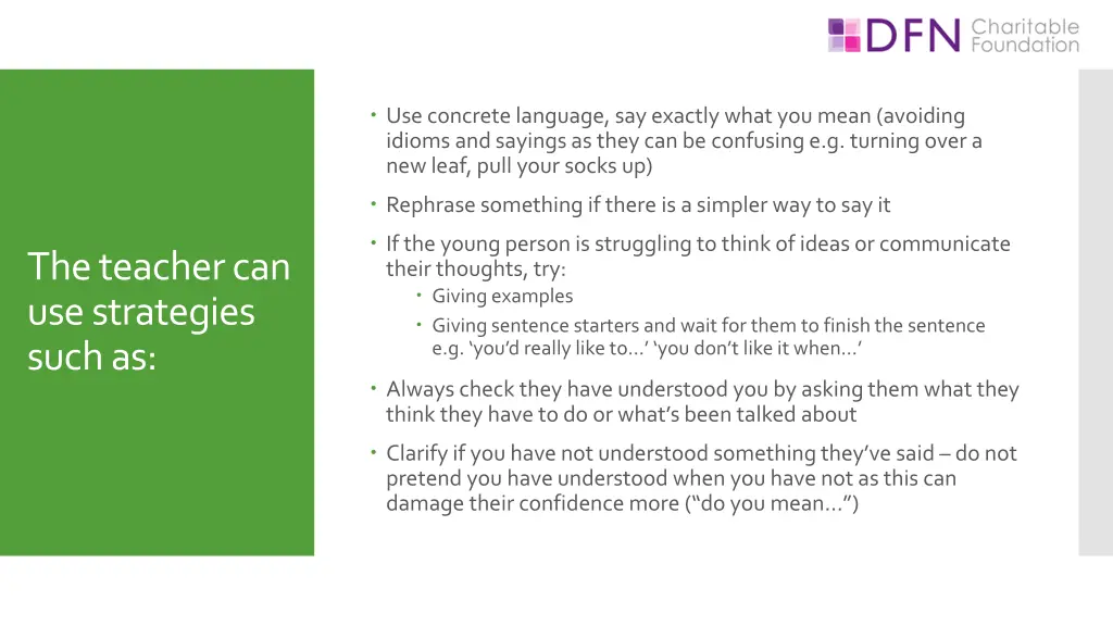 use concrete language say exactly what you mean