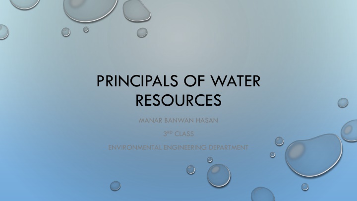 principals of water resources