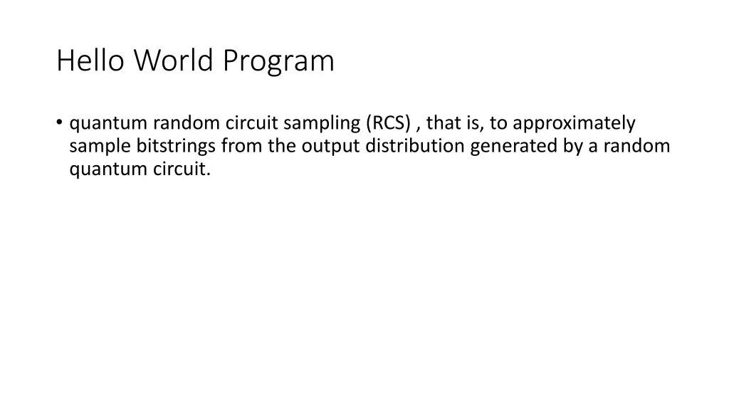 hello world program