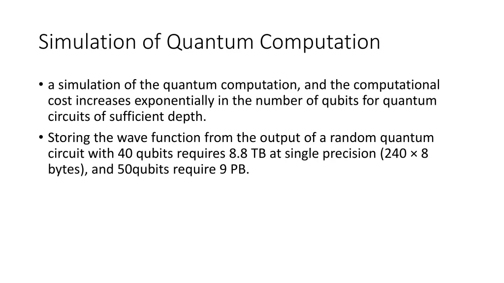 simulation of quantum computation