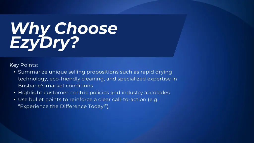 why choose ezydry