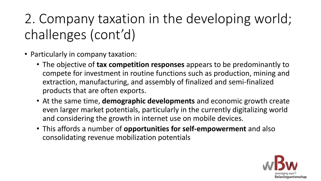2 company taxation in the developing world 1