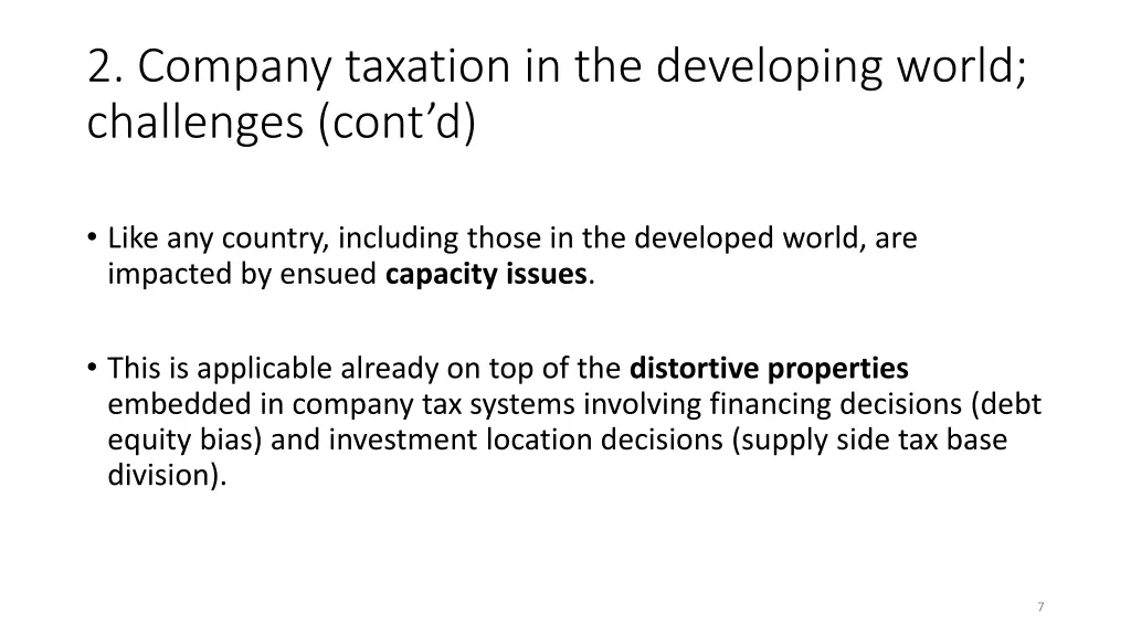 2 company taxation in the developing world 2