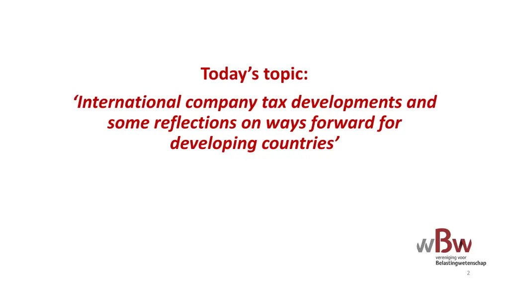 today s topic