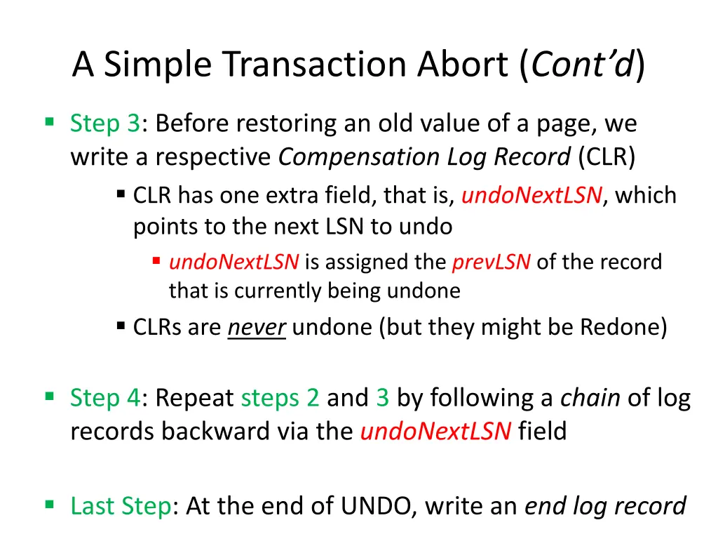 a simple transaction abort cont d