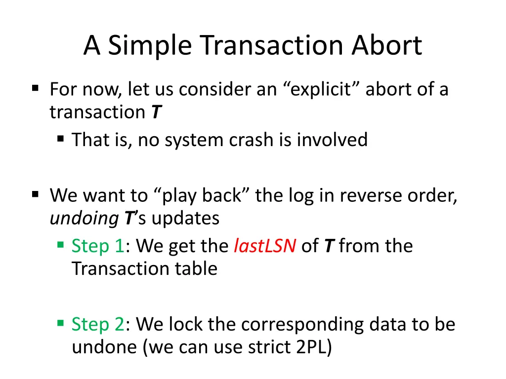 a simple transaction abort