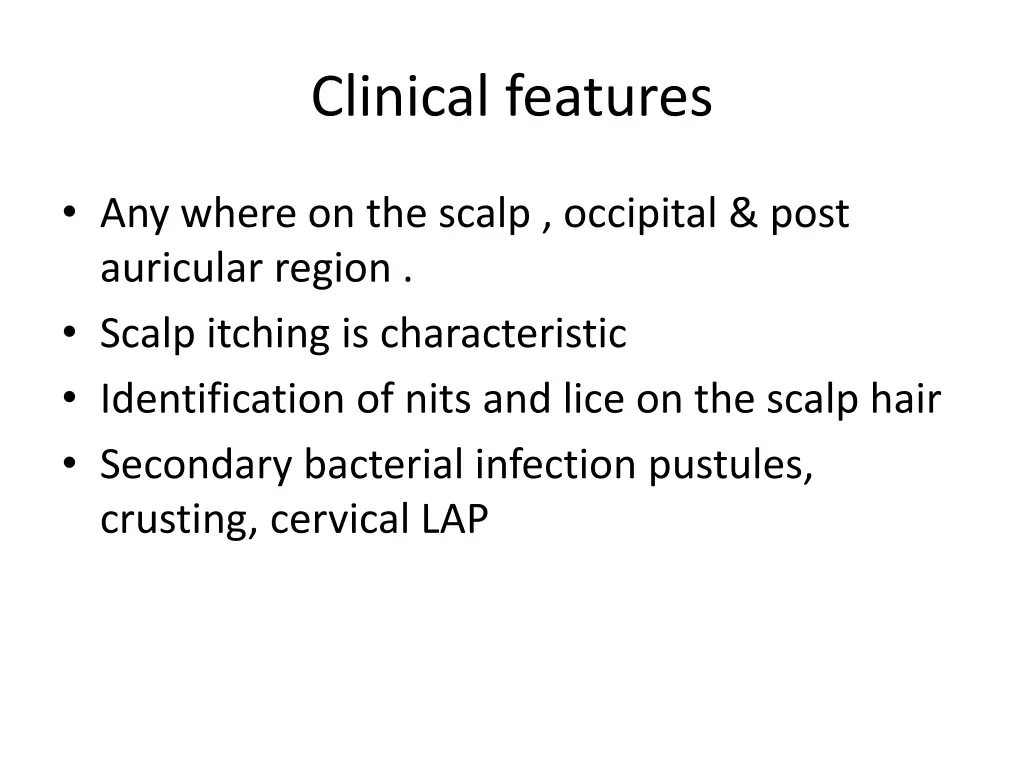 clinical features 1