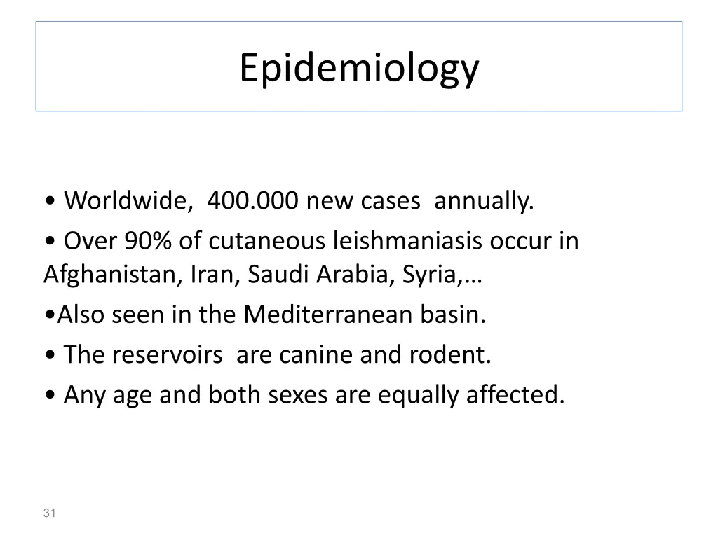 epidemiology