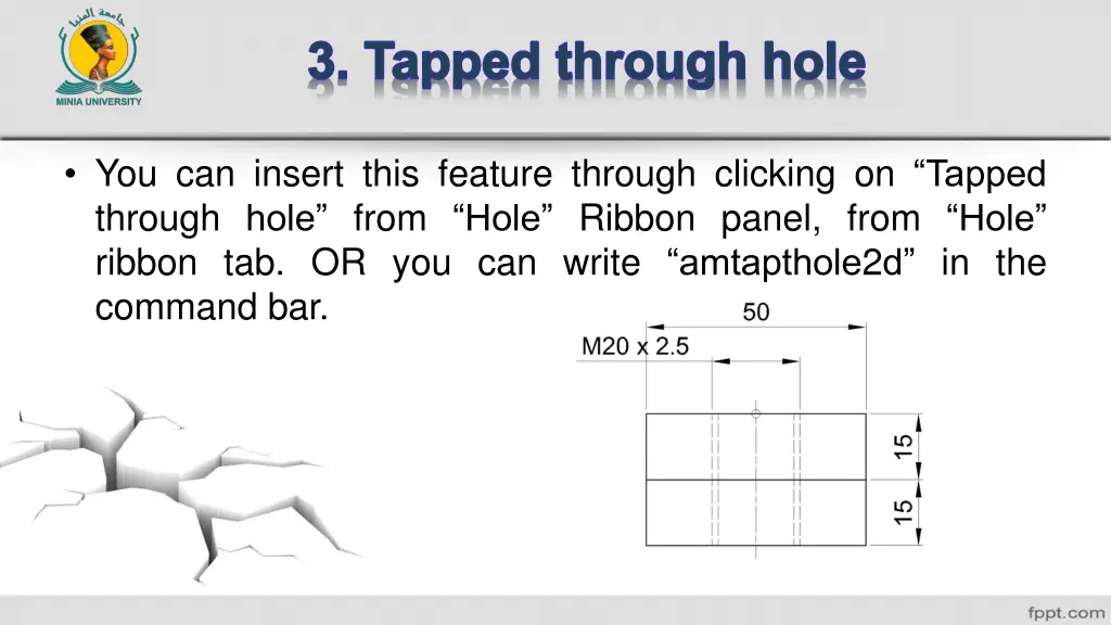 3 tapped through hole