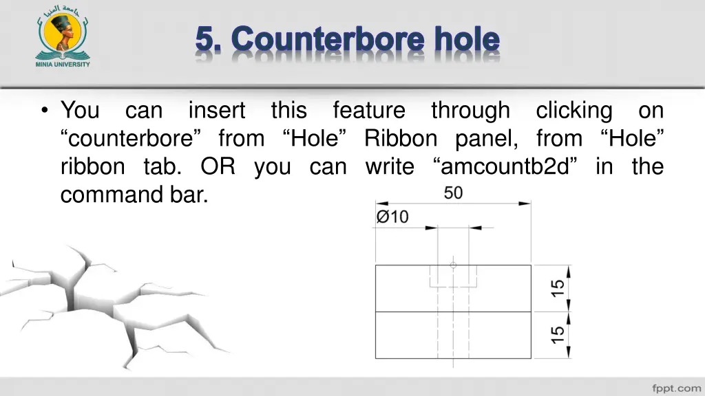 5 counterbore hole
