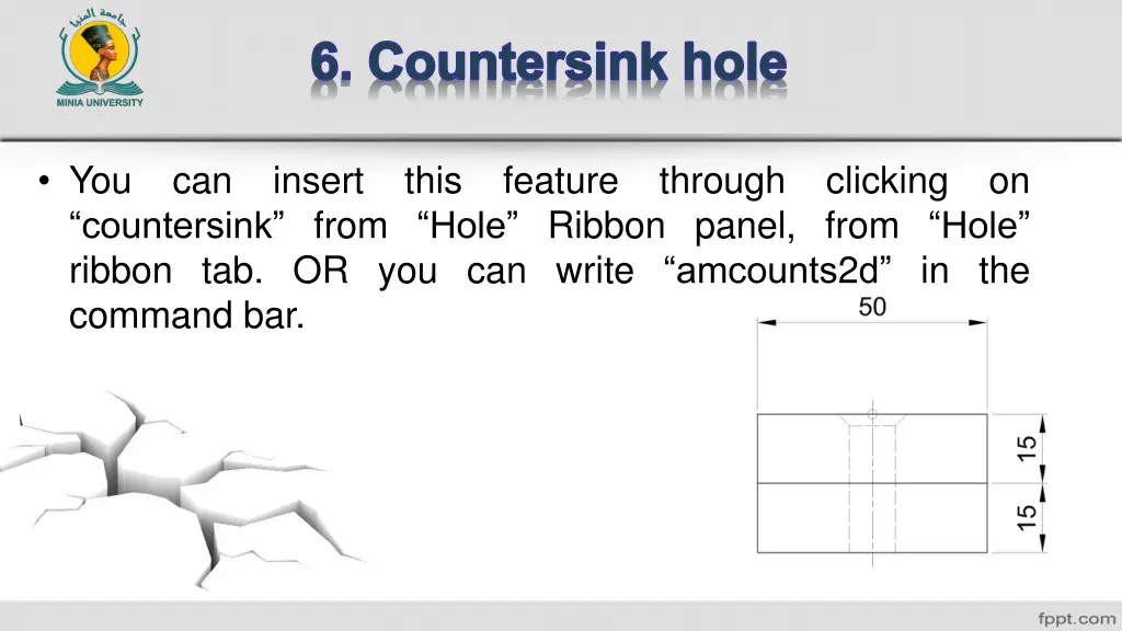 6 countersink hole