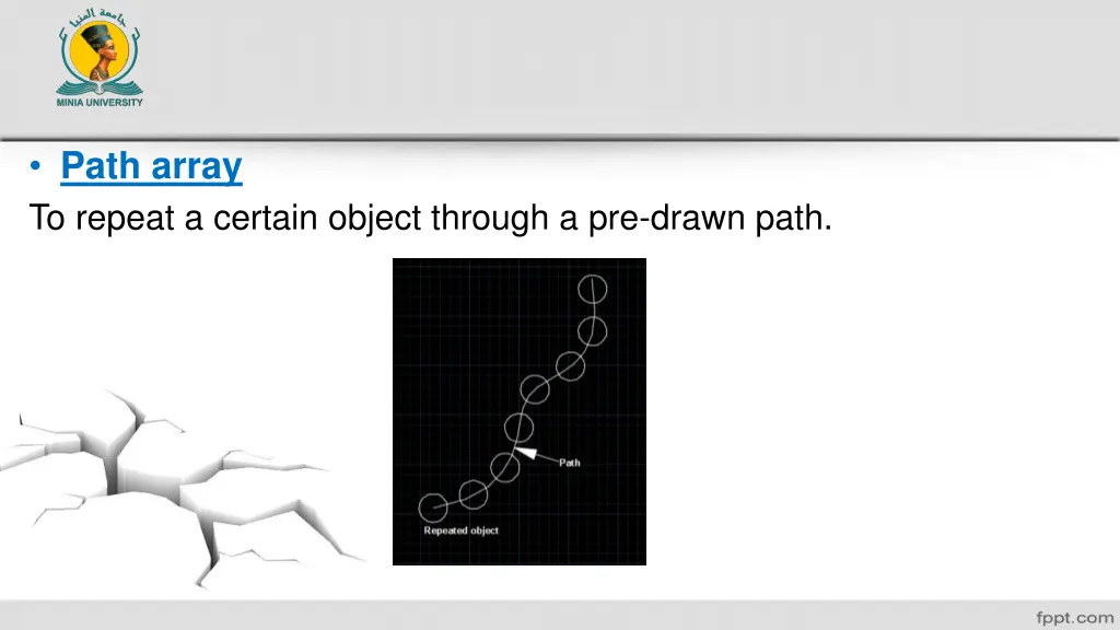path array to repeat a certain object through