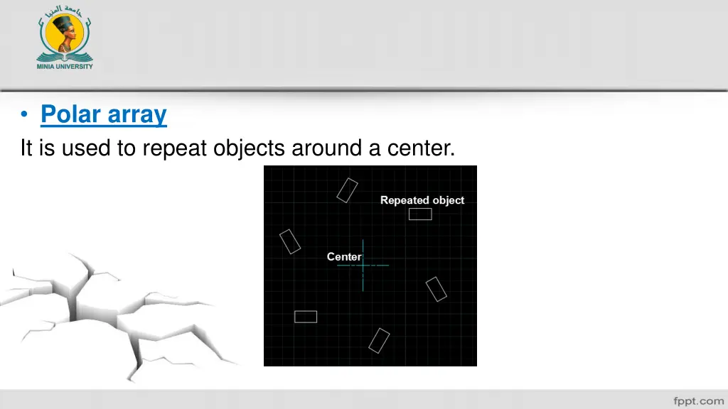 polar array it is used to repeat objects around