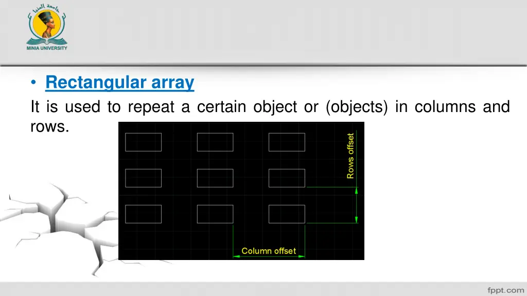 rectangular array it is used to repeat a certain