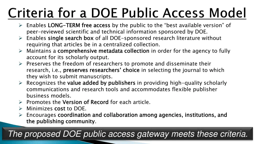 enables long peer reviewed scientific