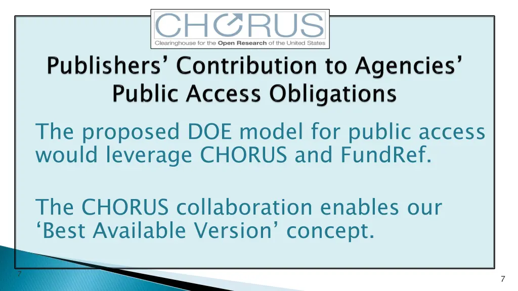 the proposed doe model for public access would