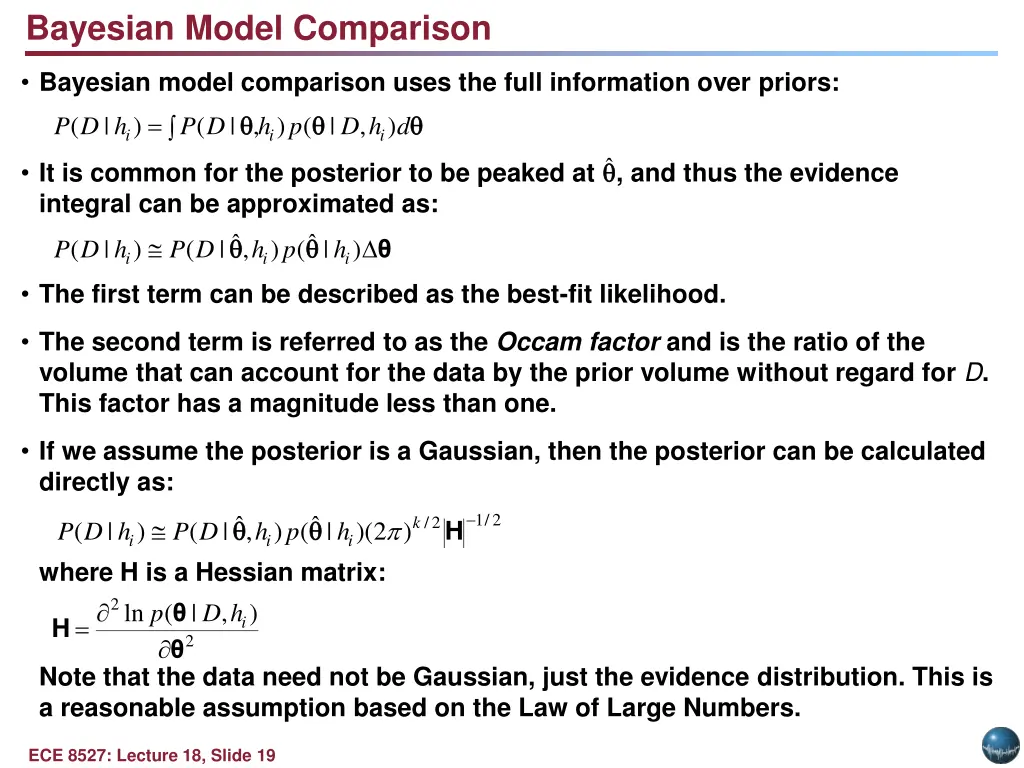bayesian model comparison