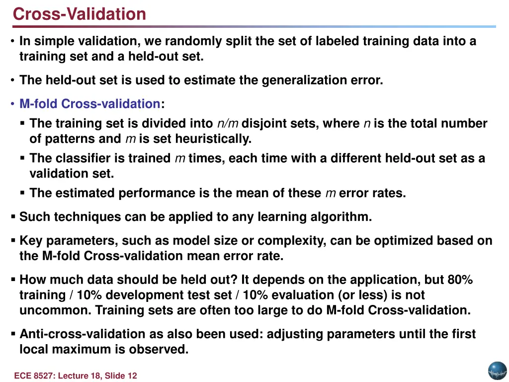 cross validation