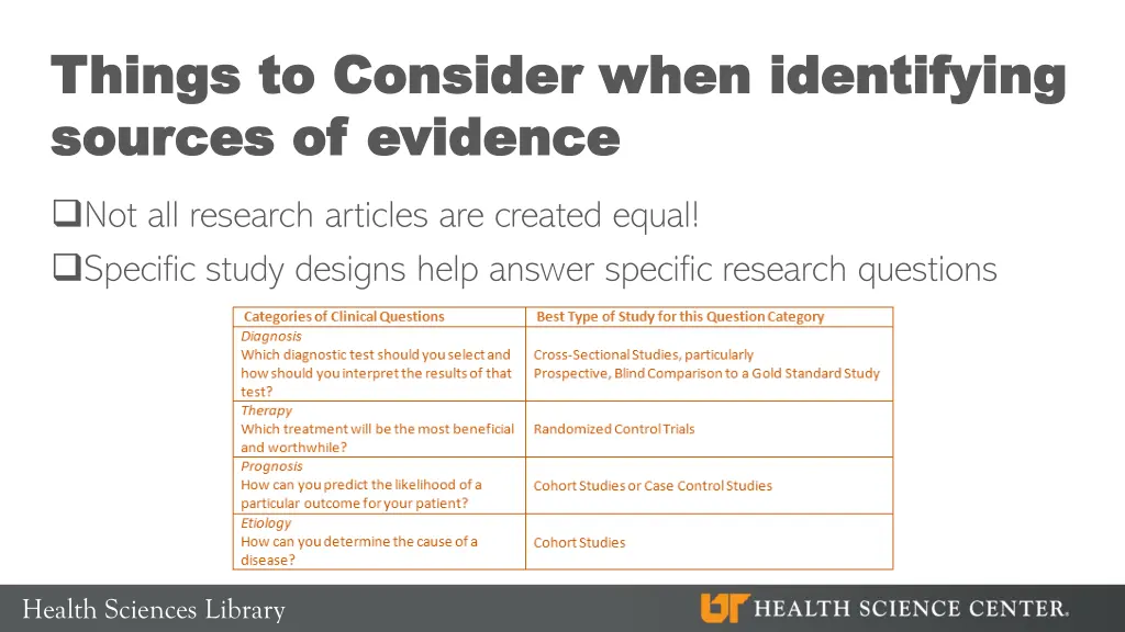 things to consider when identifying things