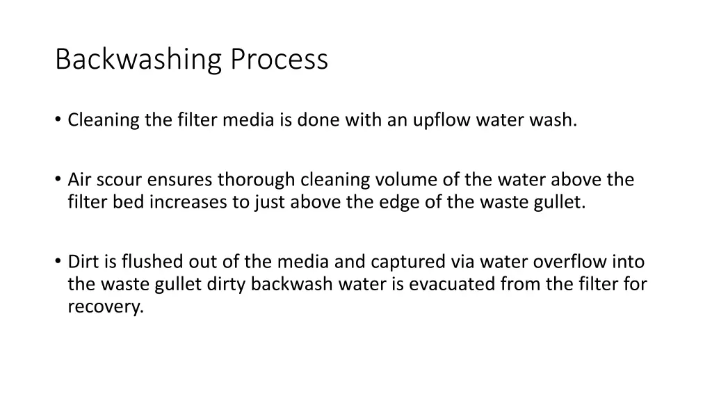 backwashing process
