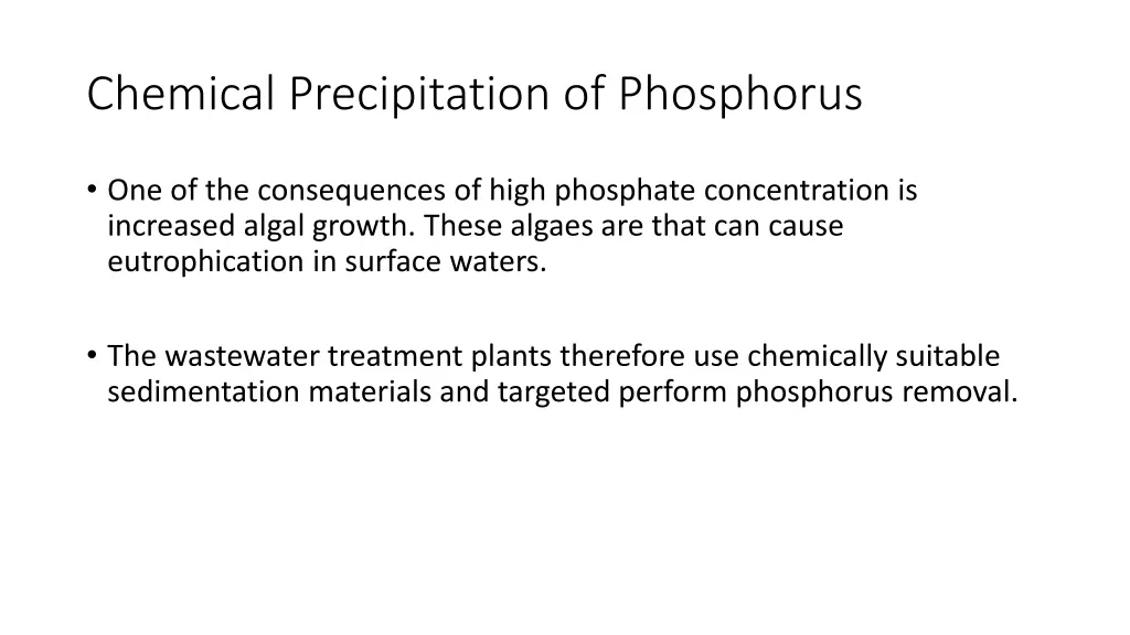 chemical precipitation of phosphorus