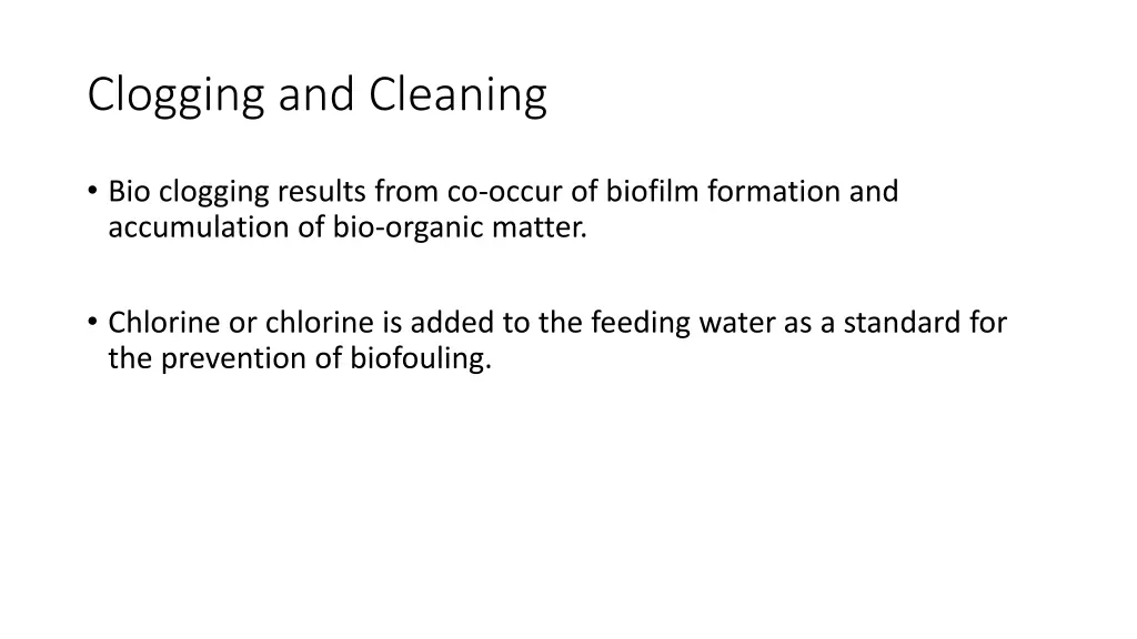 clogging and cleaning