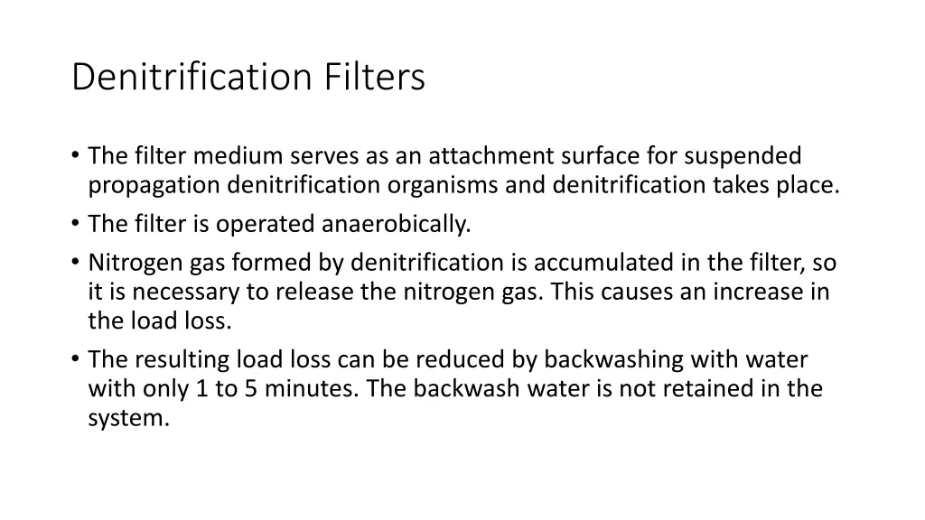 denitrification filters