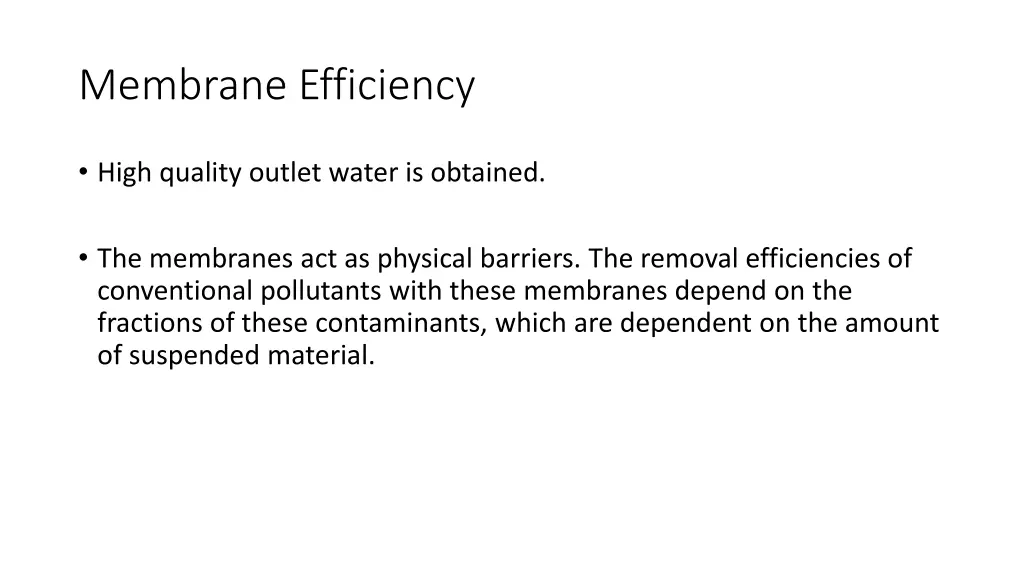 membrane efficiency