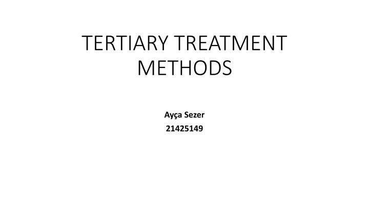 tertiary treatment methods