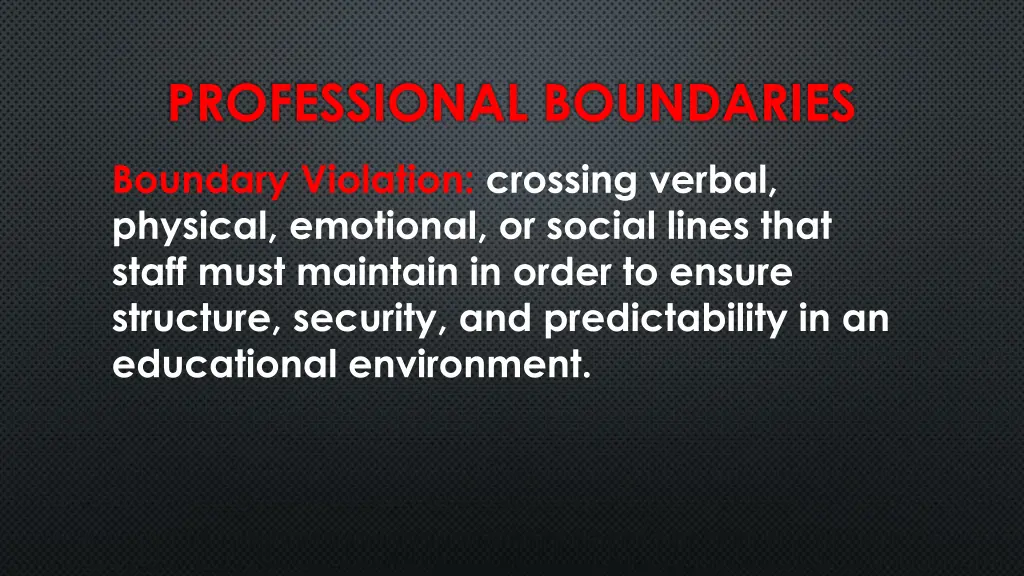 professional boundaries