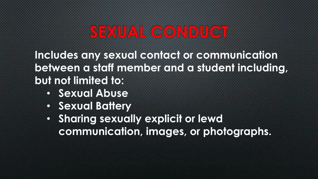 sexual conduct
