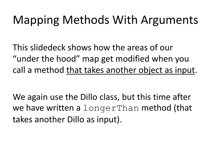 mapping methods with arguments