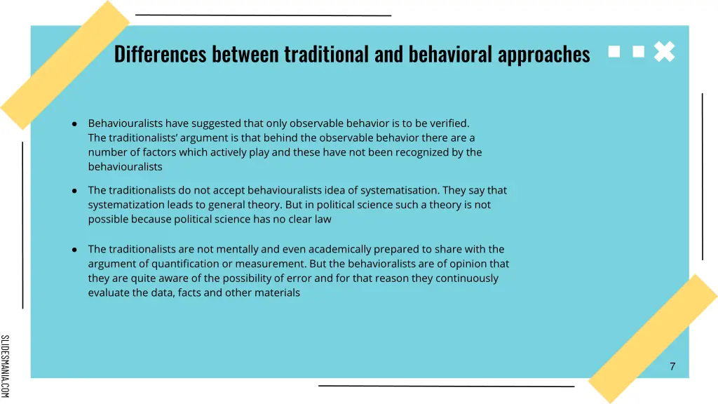 differences between traditional and behavioral