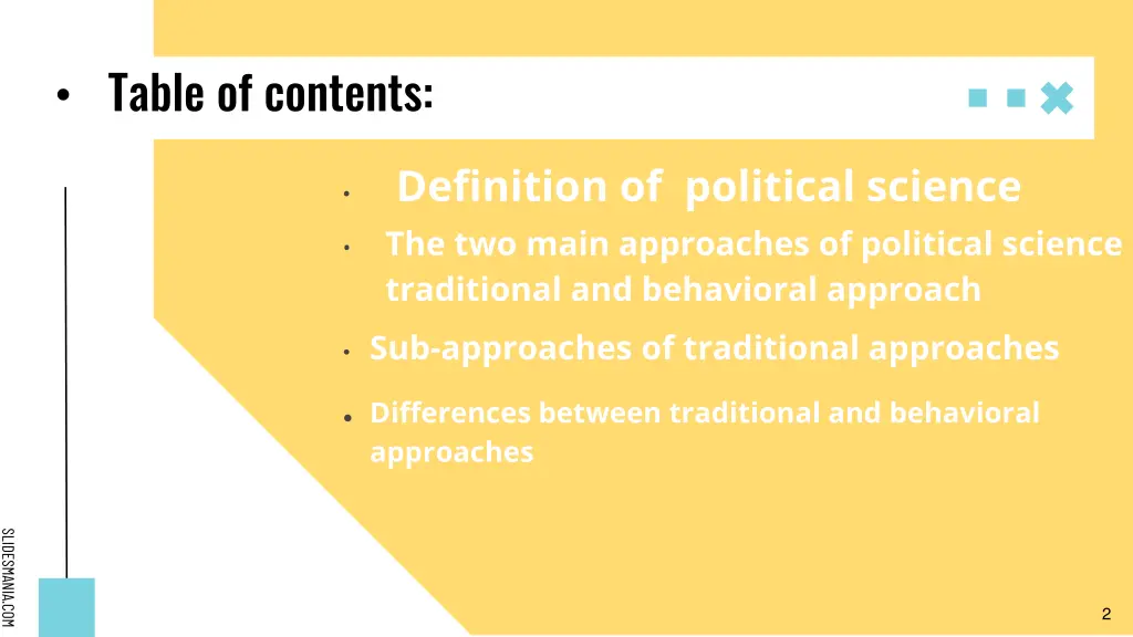 table of contents