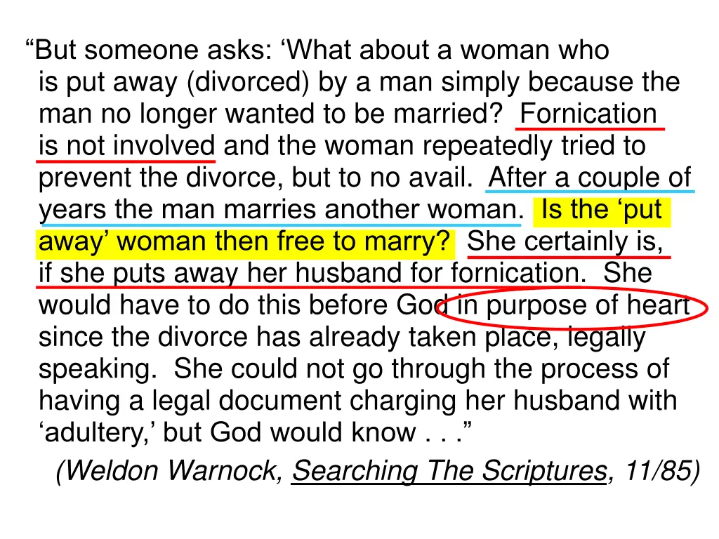 but someone asks what about a woman