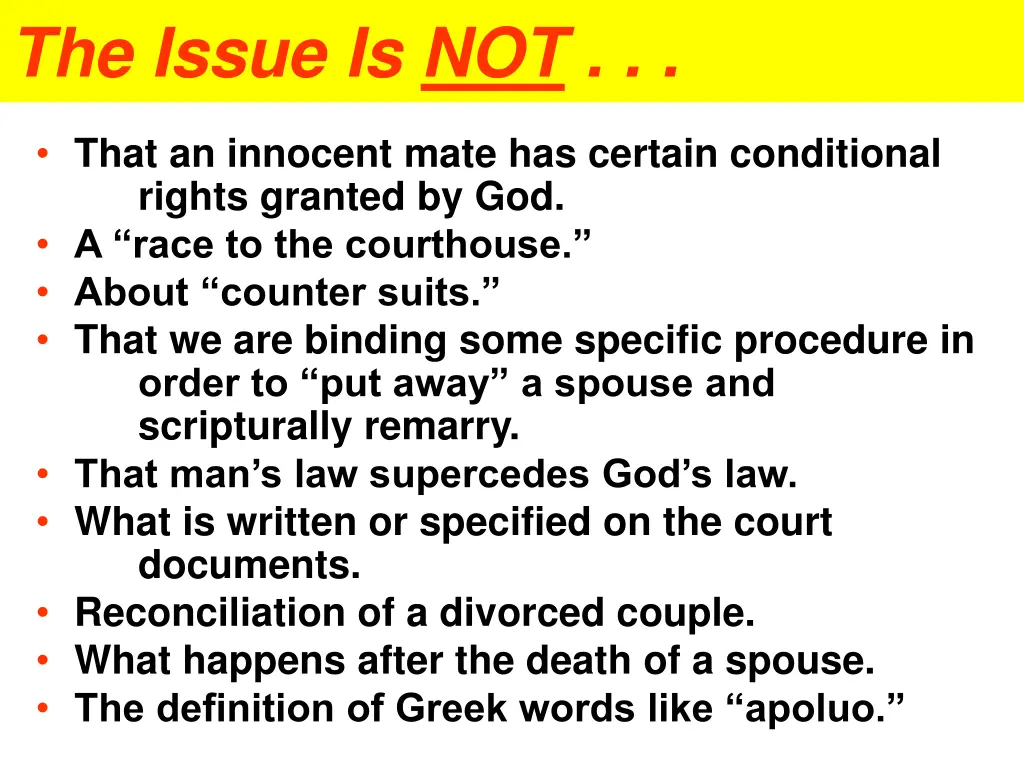 the issue is not