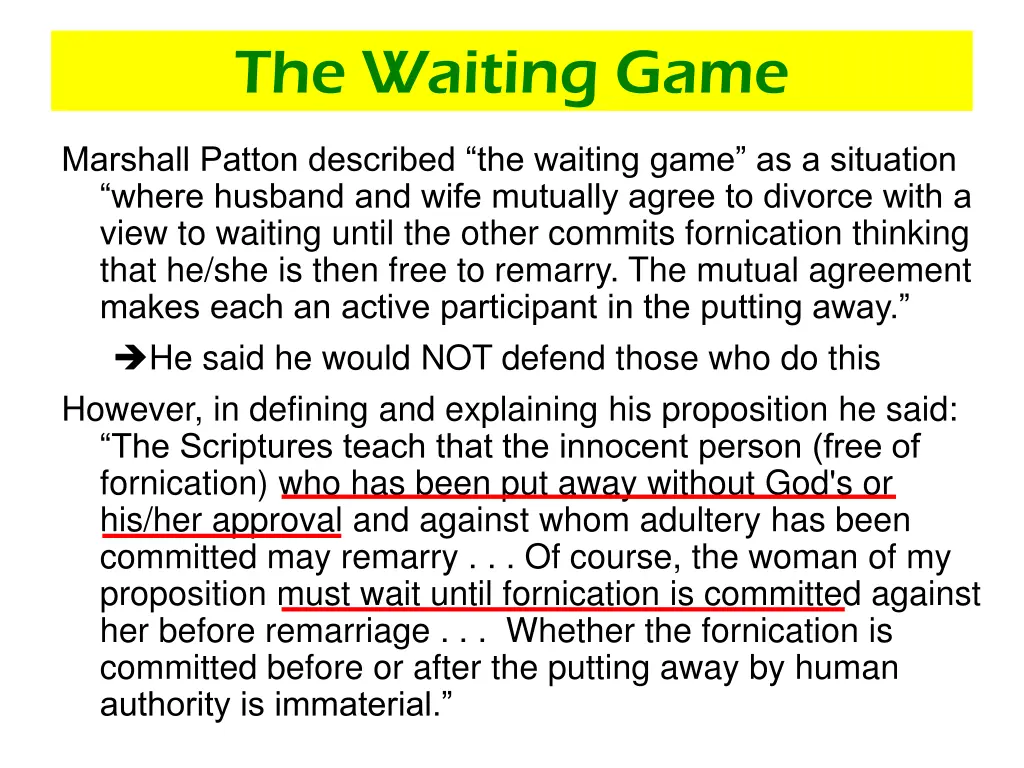 the waiting game